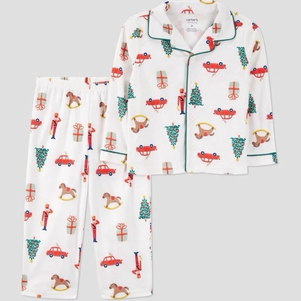Carter's Just One You Christmas Pajamas 4T Boys 2pc Long‎ Sleeve NWT